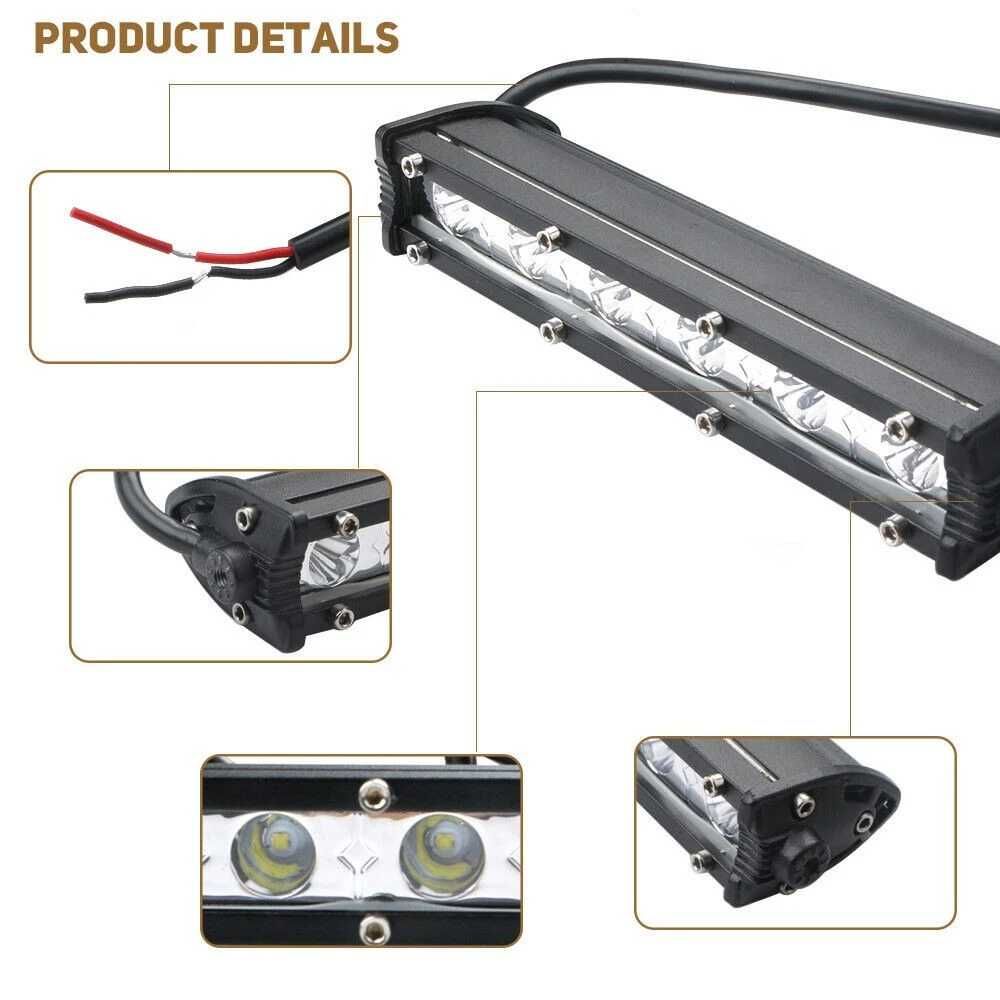 2 броя Мини 18W LED бар за осветление с 6 диода - 12/24V - снимка 4