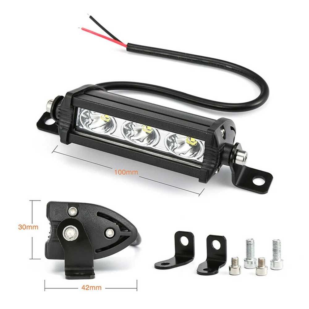 Мини 9W LED бар за осветление с 3 диода - 12/24V - снимка 6