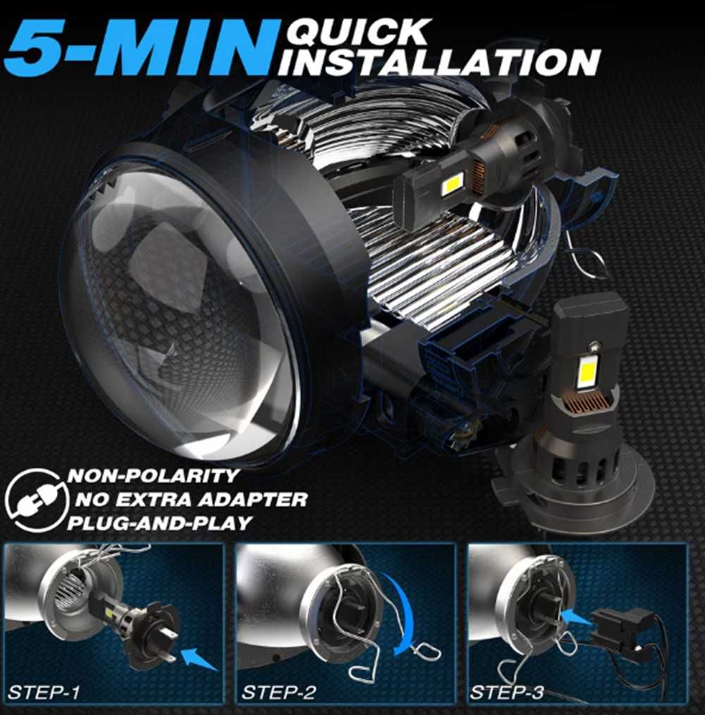 60W LED Мини Диодни крушки H7, 12V, 5000К, Canbus+300% Светлина. - снимка 7
