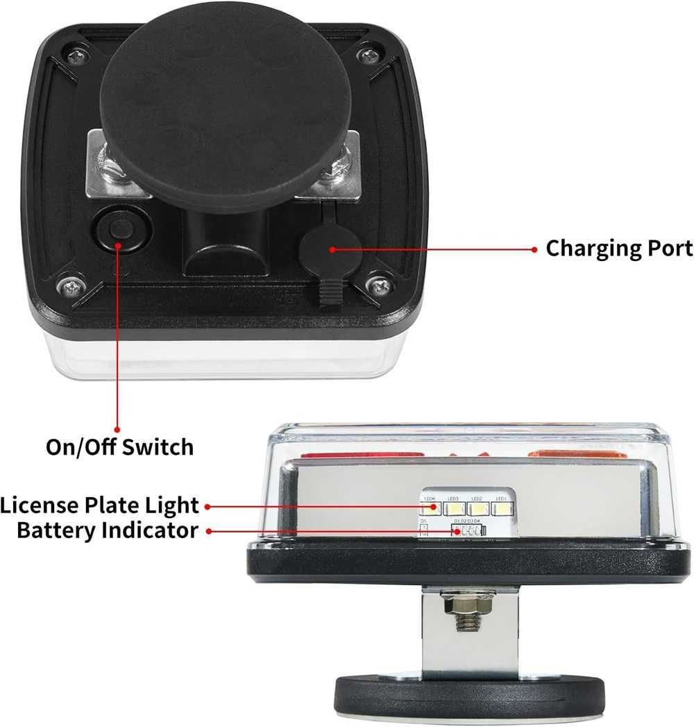 Магнитни, безжични (wireless) LED диодни стопове за Ремарке - 12V/24V - снимка 5