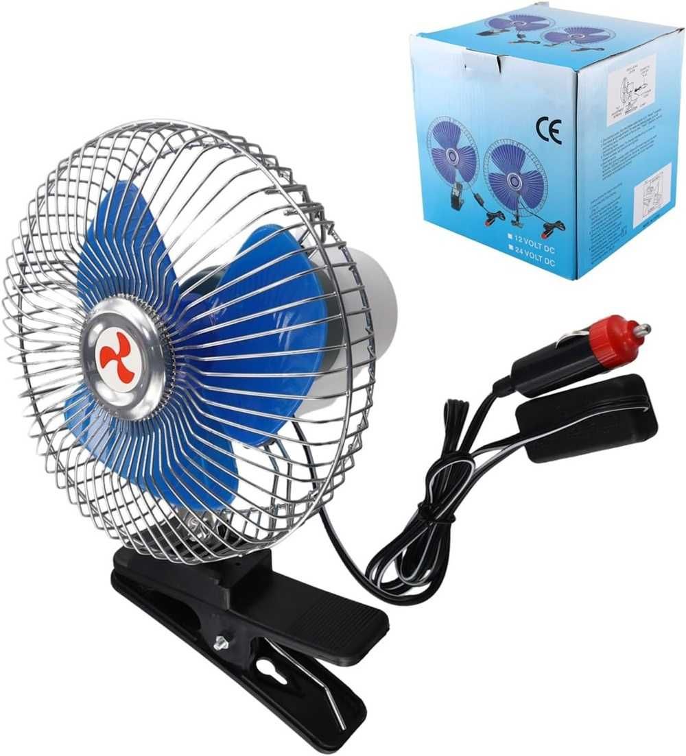 Мощен вентилатор за кола/камион с щипка - 6 инча 12V/24V - снимка 3