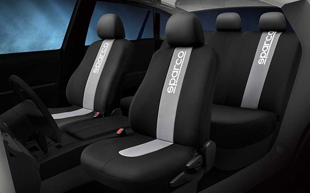 Комплект калъфи за седалки SPARCO - Черно/Сиво - 2мм Пяна. - снимка 2