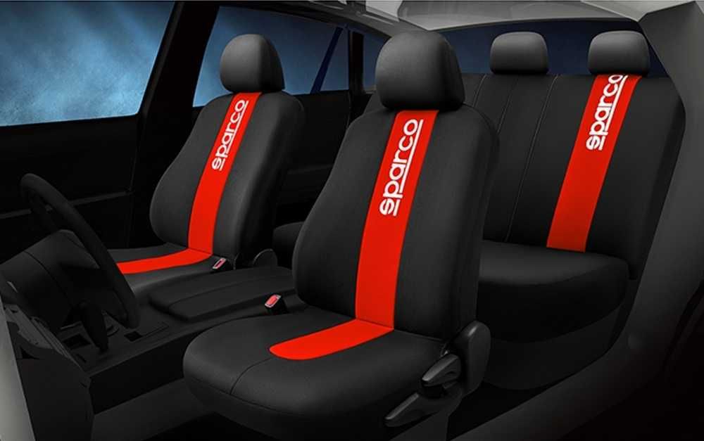 Комплект калъфи за седалки SPARCO - Черно/Червено - 2мм Пяна. - снимка 2
