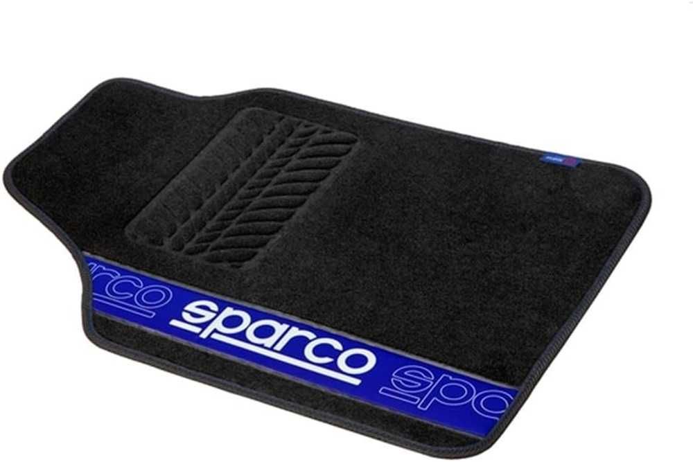 Универсални автомобилни стелки Sparco/Сини кантове. - снимка 3