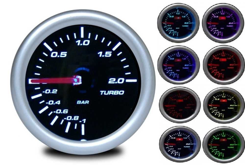 Уред за налягането на турбината Boost Meter - 2 bar/52мм/7 цвята. - снимка 1