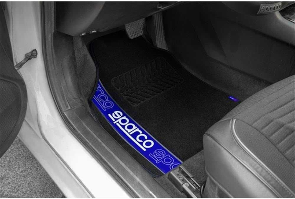 Универсални автомобилни стелки Sparco/Сини кантове. - снимка 2