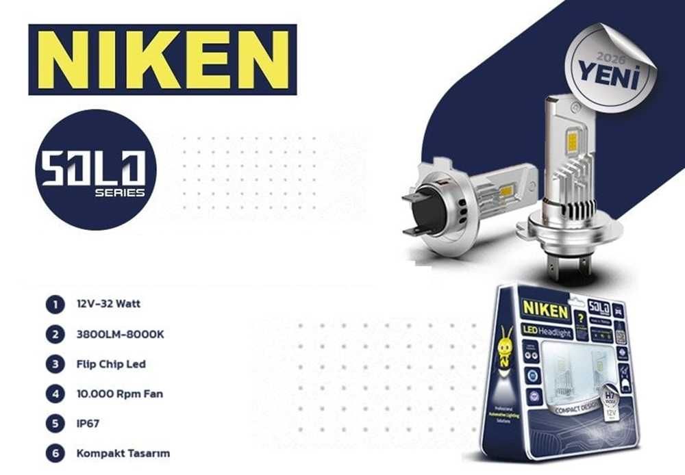 LED диодни крушки за фарове Niken H7, 12V, 8000к - 2 броя - снимка 3