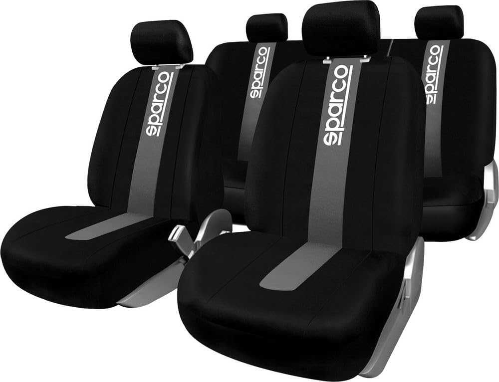 Комплект калъфи за седалки SPARCO - Черно/Сиво - 2мм Пяна. - снимка 1