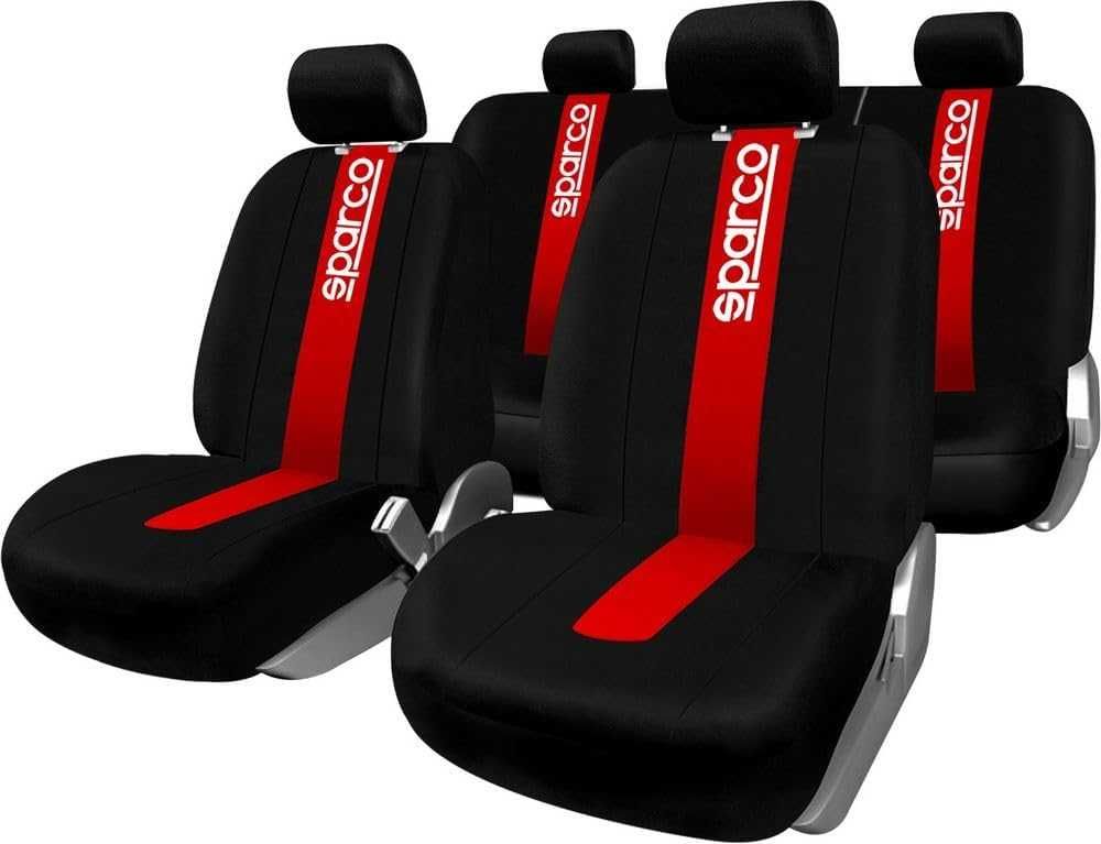 Комплект калъфи за седалки SPARCO - Черно/Червено - 2мм Пяна. - снимка 1