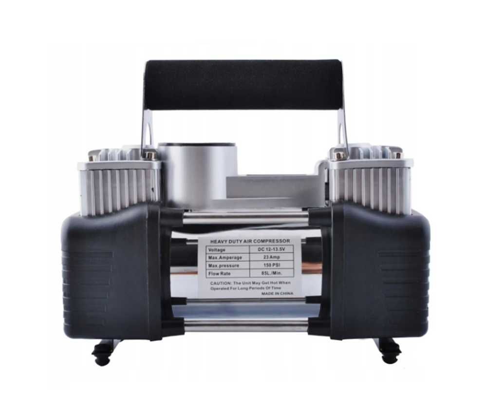 Метален двуцилиндров компресор за гуми , 12V, 150PSI, 10bar - снимка 3