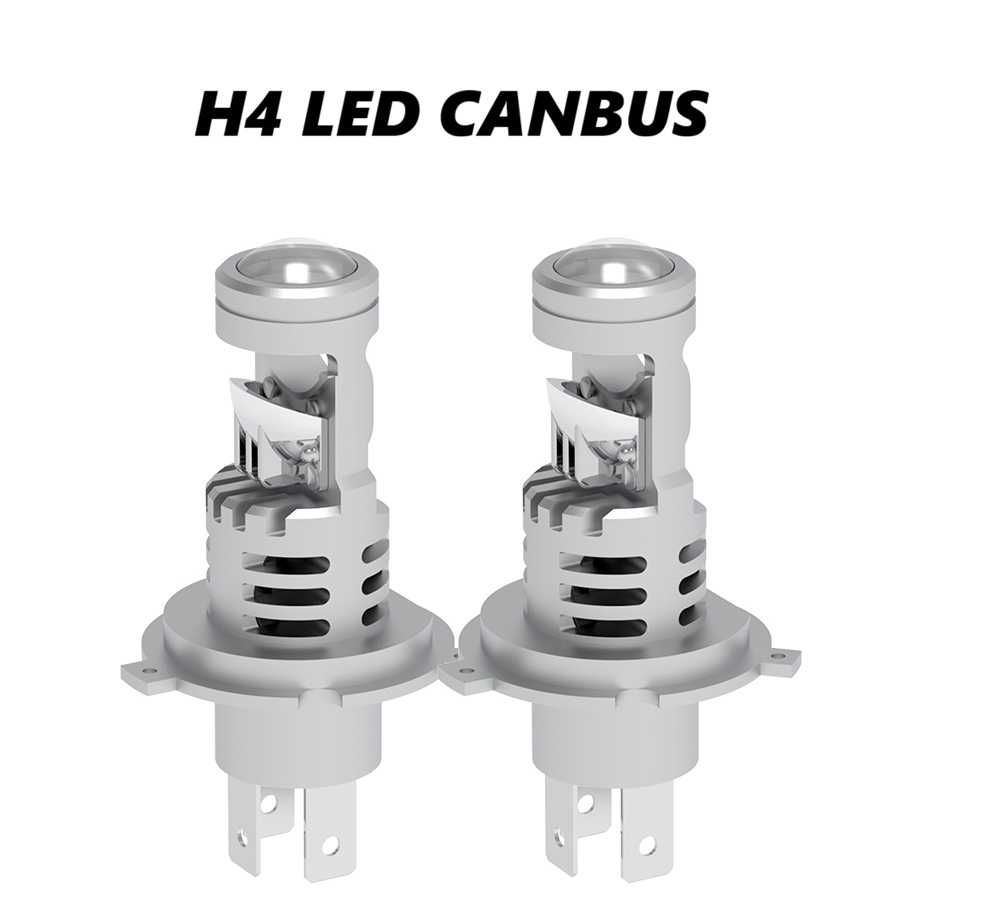 LED диодни крушки за фарове с Лупа - H4 CANBUS, 12V, 40W, 12 400LM - снимка 1