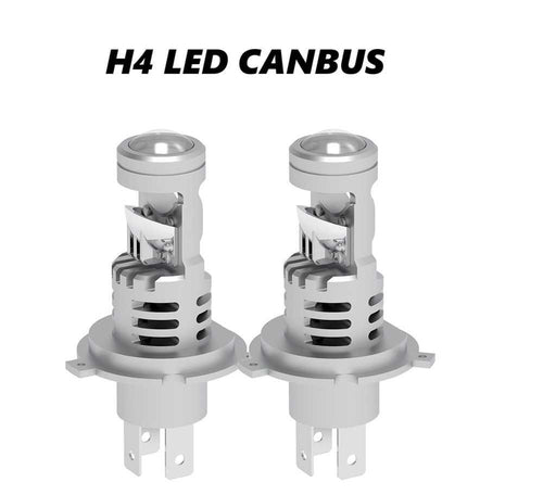 LED диодни крушки за фарове с Лупа - H4 CANBUS, 12V, 40W, 12 400LM - снимка 1