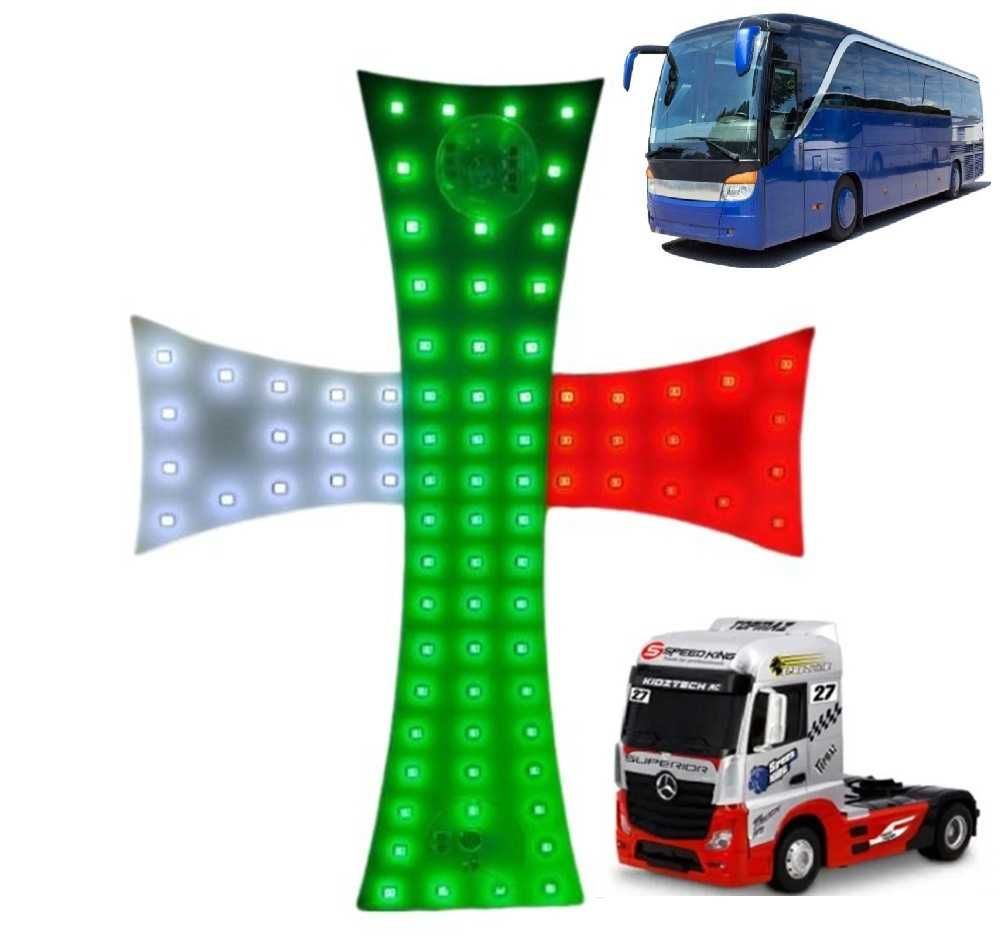 Светещ 84 LED диоден кръст за Kамион 12/24V - 3 цвята. - снимка 1