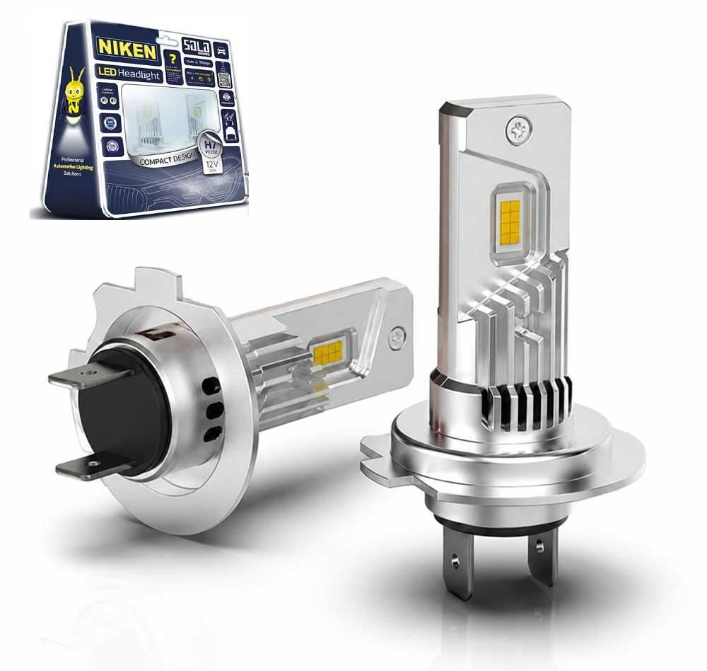 LED диодни крушки за фарове Niken H7, 12V, 8000к - 2 броя - снимка 1