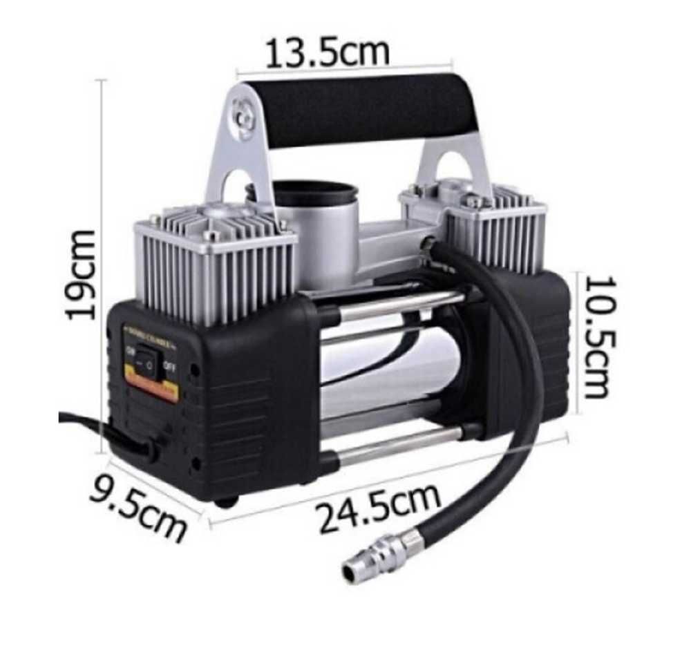 Метален двуцилиндров компресор за гуми , 12V, 150PSI, 10bar - снимка 7