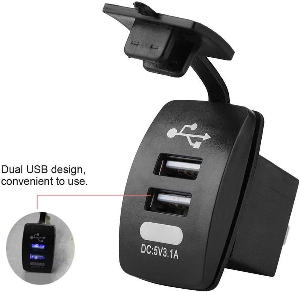 Зарядно с 2 USB портове за вграждане за автомобил- 12/24V- DC 5V/3.1A. - снимка 5