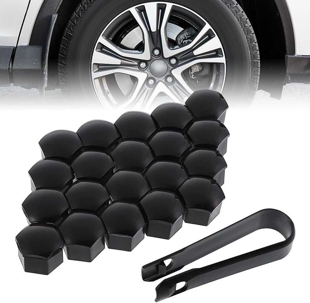 Капачки за болтове на джантите 19 мм-ЧЕРНИ 20бр. - снимка 2