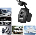 Зарядно с 2 USB портове за вграждане за автомобил- 12/24V- DC 5V/3.1A. - снимка 1
