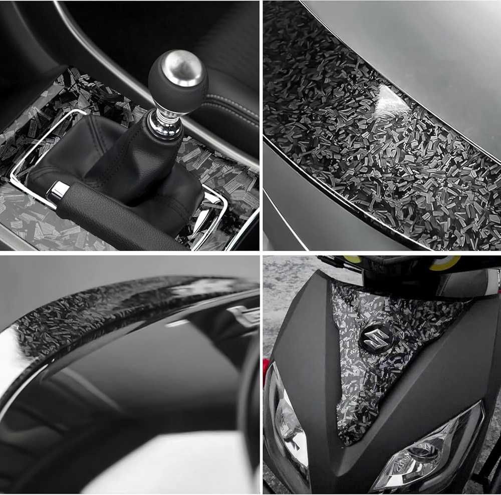 Висококачествено фолио Кован Carbon Silver за автомобил - 152х100см - снимка 2