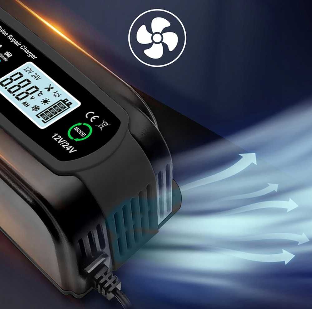 Многофункционално зарядно устройство за акумулатори 10A - 12V/24V - снимка 6
