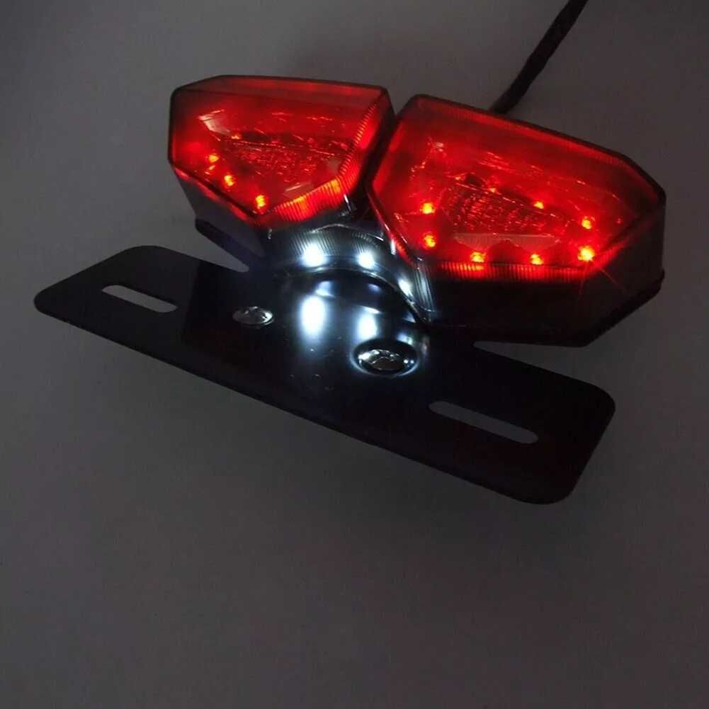 LED Стоп диоден за мотоциклет с вградени мигачи и стойка за номер. - снимка 2