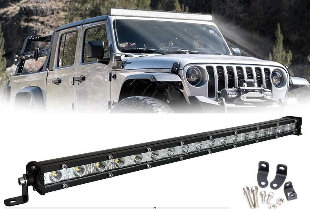Едноредов SLIM 54W LED бар за осветление с 18 диода, 12/24V - 50 см. - снимка 1