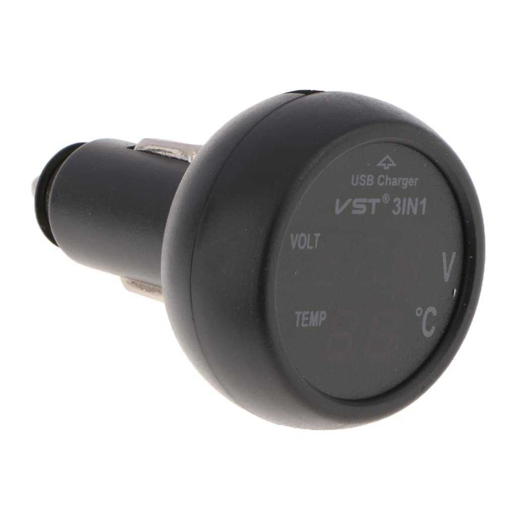 Волтметър за автомобил с термометър и USB порт - 3 in 1 - снимка 4