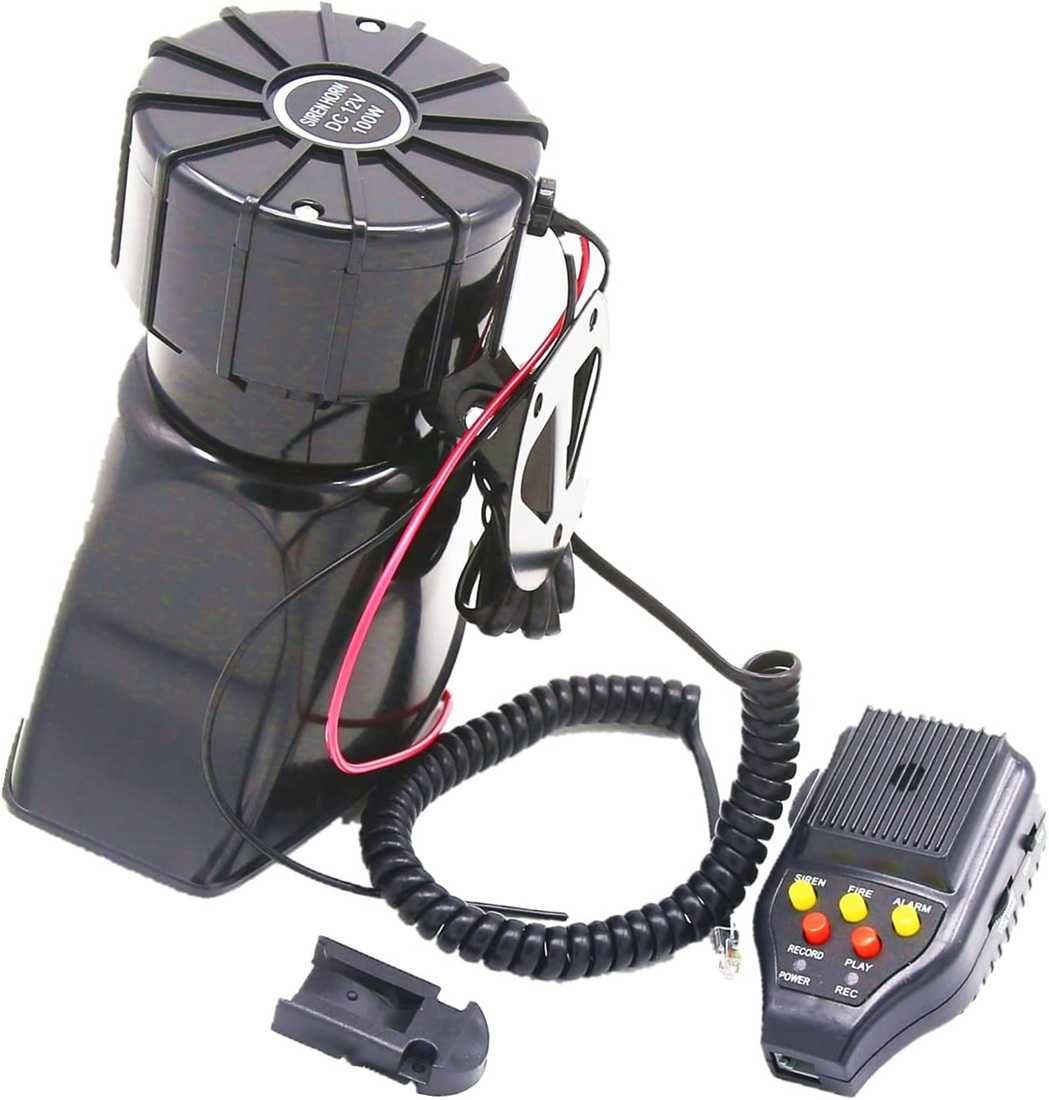 Авто Сирена с 3 мелодии, микрофон и функция запис - 12V 100W - снимка 5