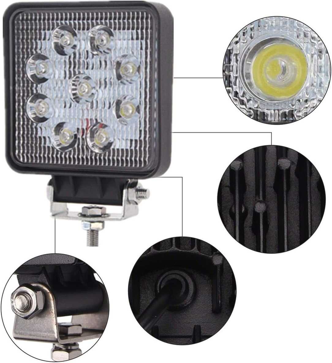 27W LED Диоден халоген 9 диода - 12/24V - снимка 3