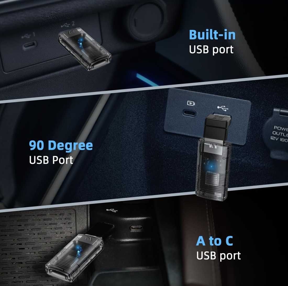 Мини WiFi Адаптер за безжична връзка с CarPlay / AndroidAuto. - снимка 5