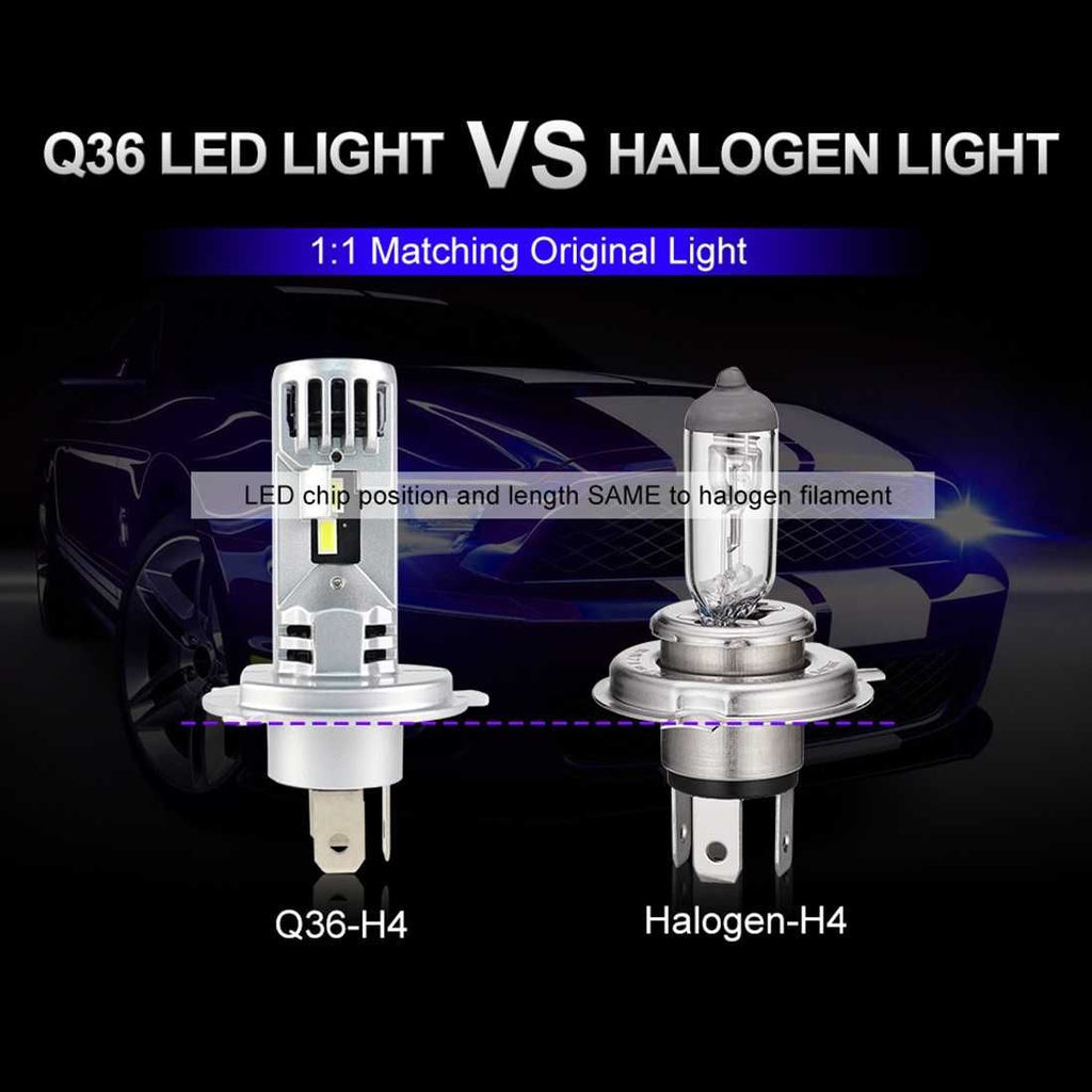 LED 30W Мини Диодни крушки H4, 12V, Canbus - 30% повече светлина. - снимка 7