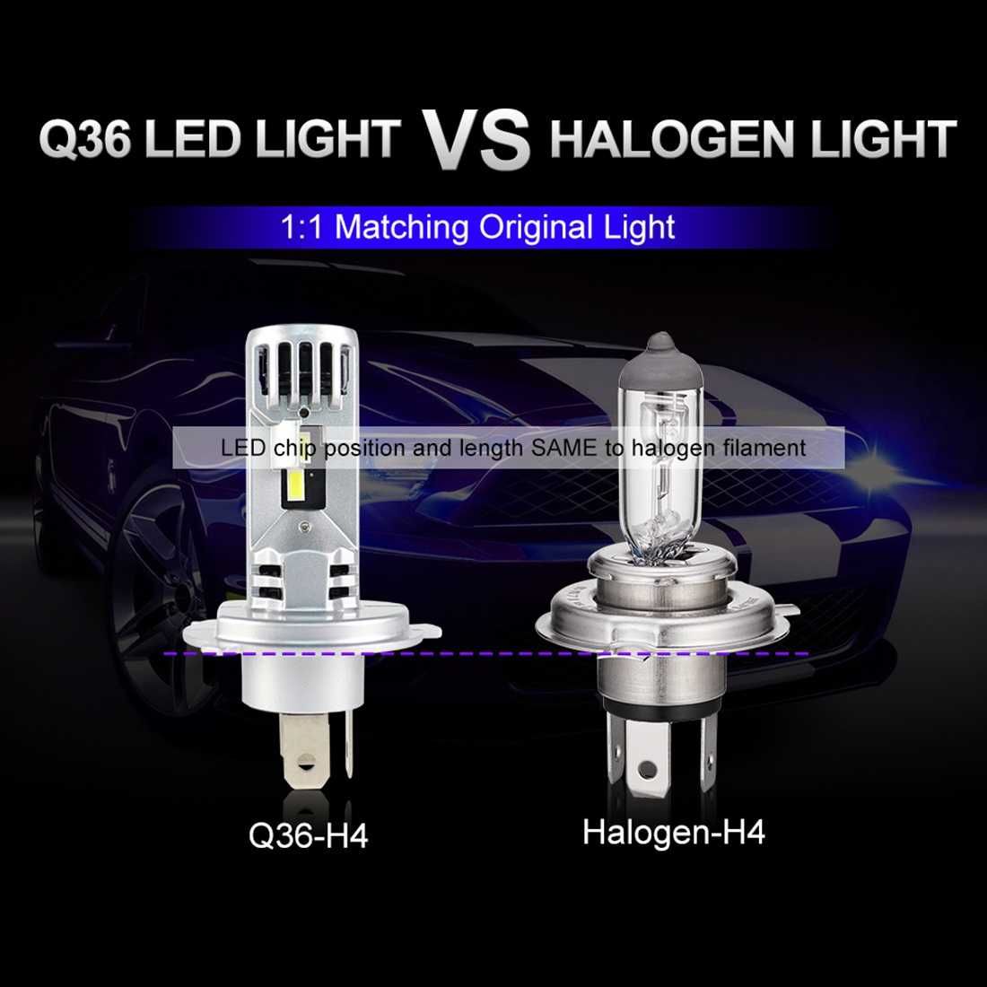 LED 30W Мини Диодни крушки H4, 12V, Canbus - 30% повече светлина. - снимка 7