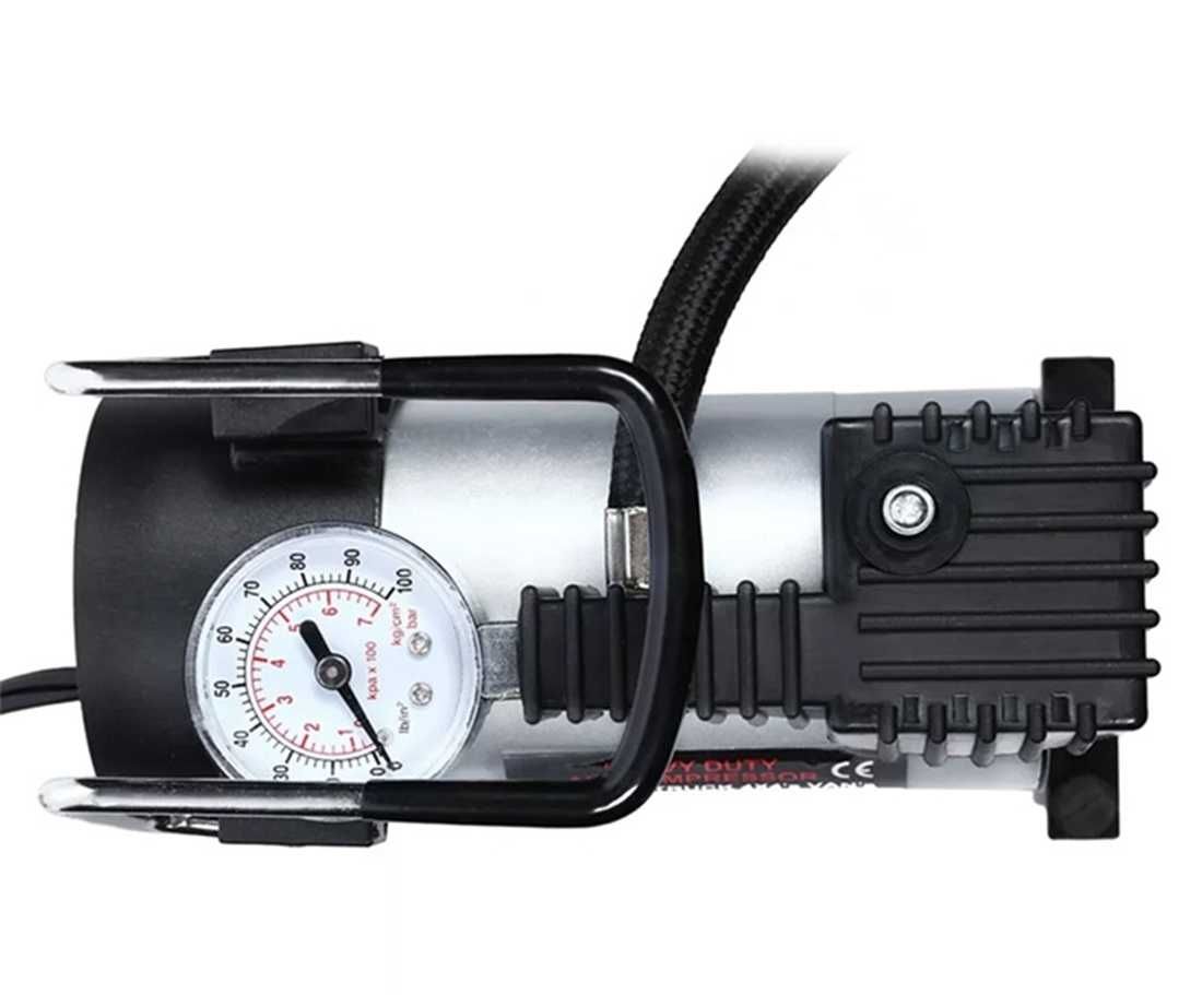 Метален компресор с манометър за гуми - 12V/120W - снимка 3