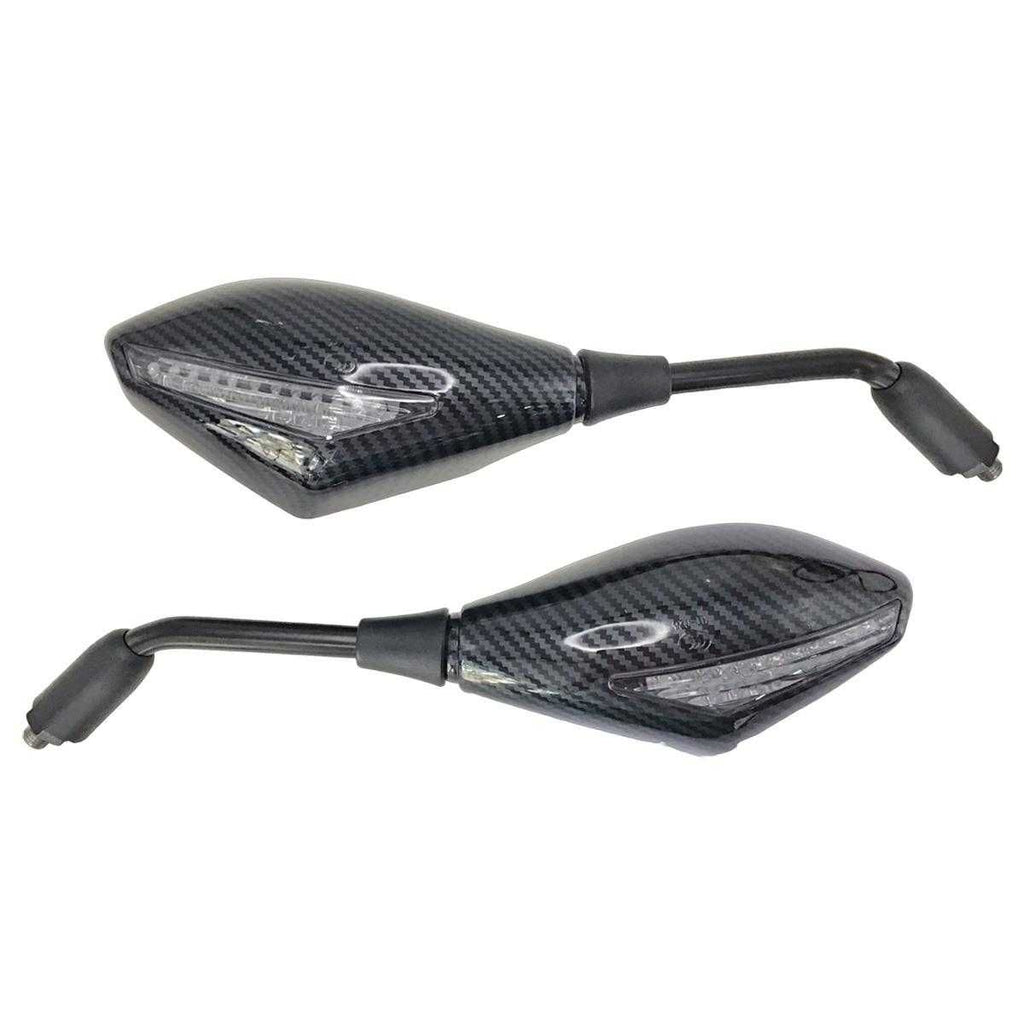 Универсални Мото огледала с вградени LED мигачи - Carbon. - снимка 3
