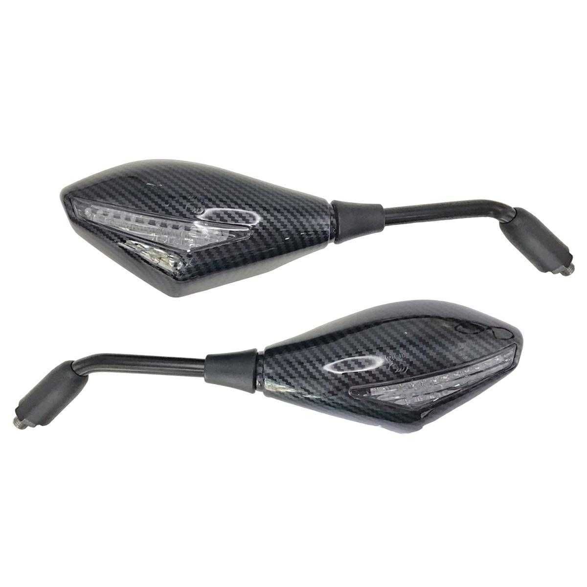 Универсални Мото огледала с вградени LED мигачи - Carbon. - снимка 3