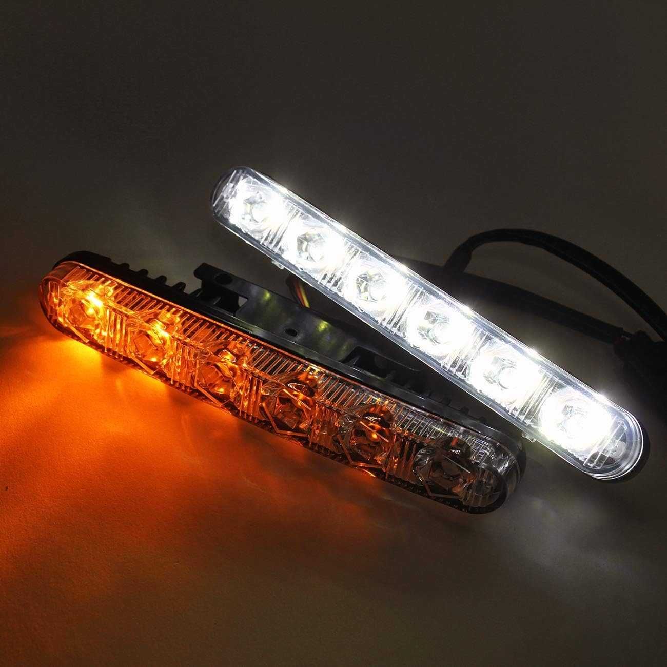 6 LED дневни светлини с вграден мигач. - снимка 4