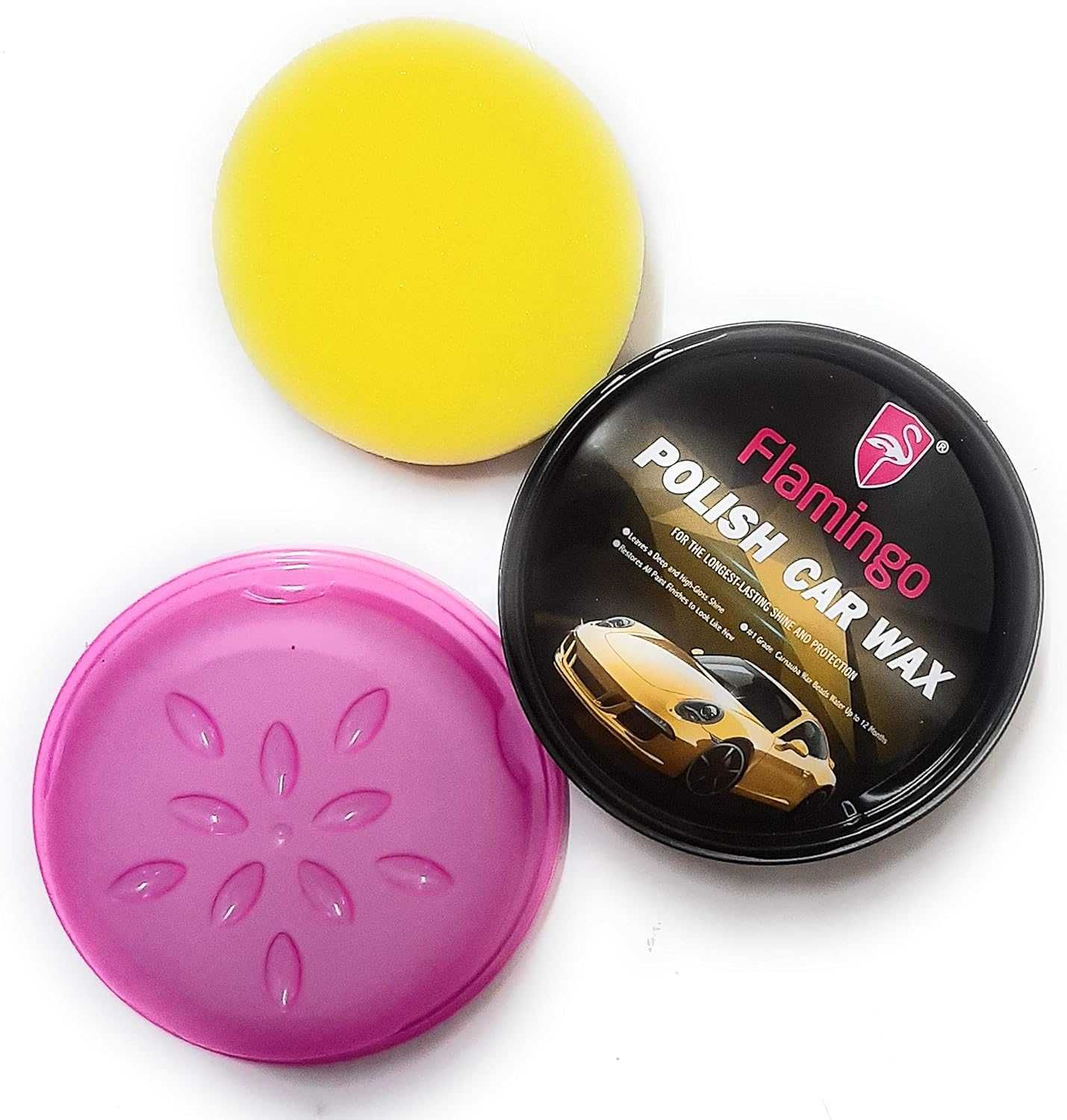 Восъчна полир паста FLAMINGО Polish Car Wax+ гъба 230 гр. - снимка 2