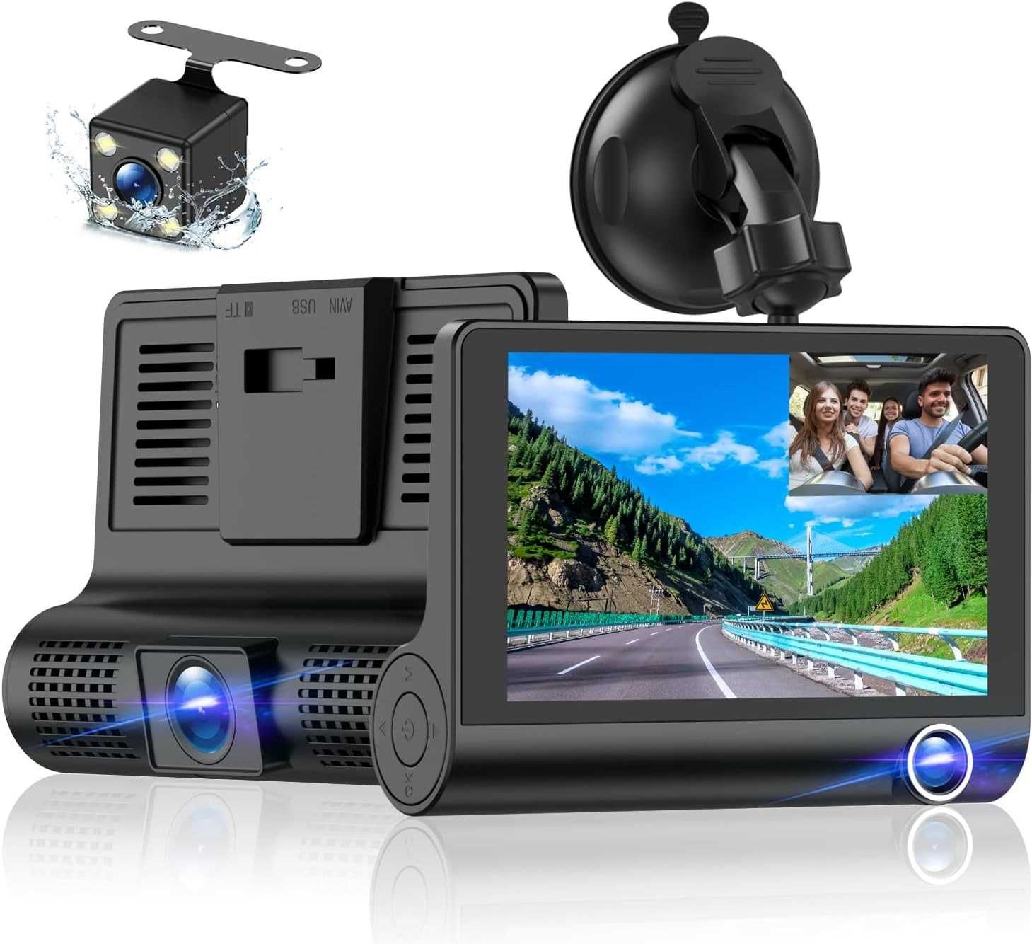 Видеорегистратор  4.3 inch" Full HD екран  с 3 камери - снимка 8