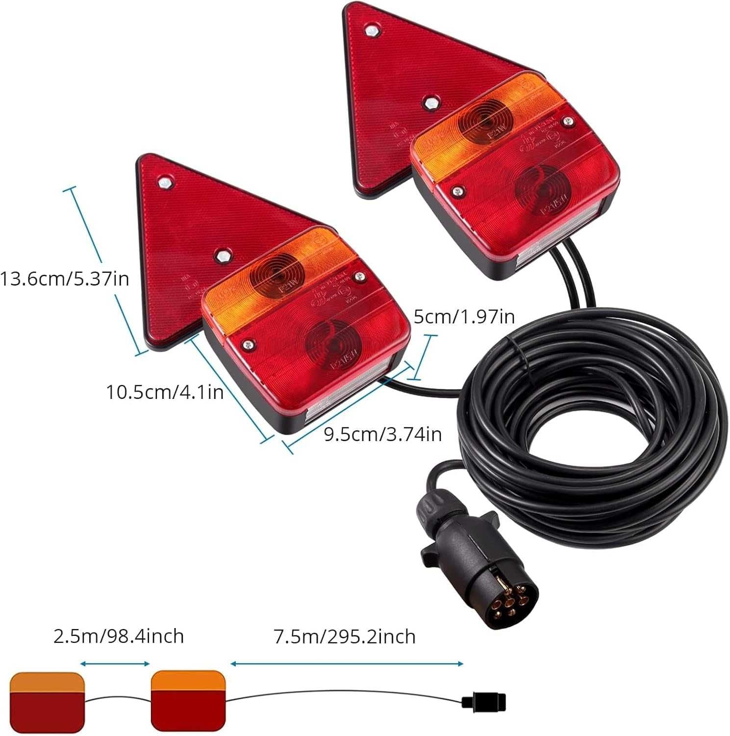 Комплект Магнитни Стопове за Ремарке 12V/24V с кабел 7 метра. - снимка 7