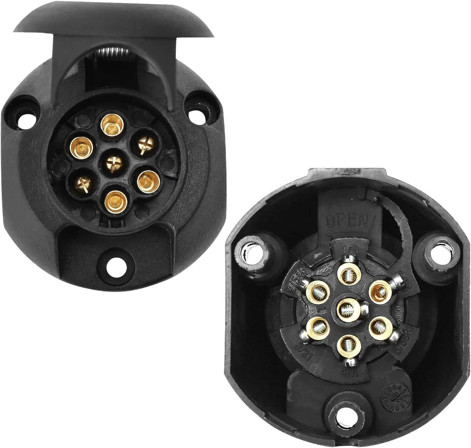 Букса за ремарке пластмасова 7 пина 12V комплект - снимка 3