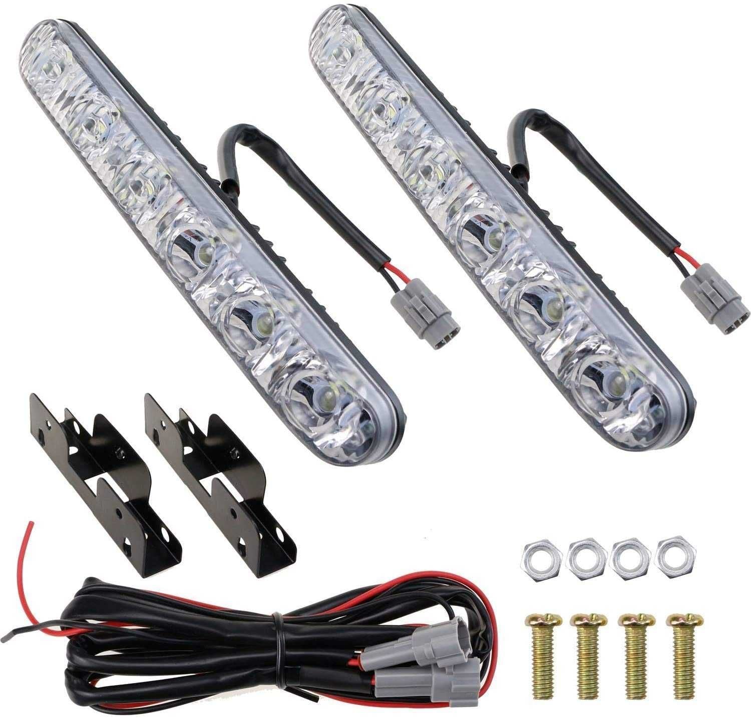 6 LED дневни светлини с вграден мигач. - снимка 3