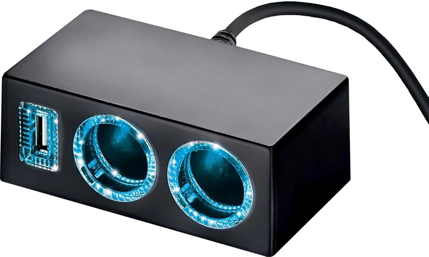 Двоен разклонител на запалката + 1 USB изход - 120W, 12V/24V. - снимка 3