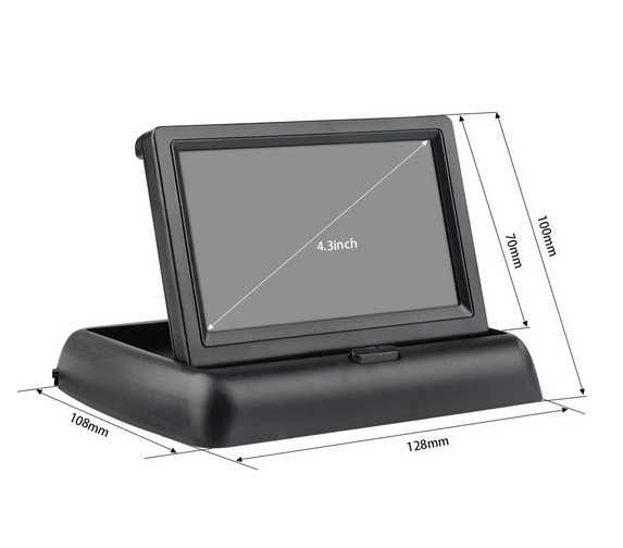 Монитор LCD 4.3" тип табакера за камера за паркиране. - снимка 7