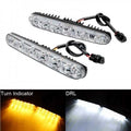 6 LED дневни светлини с вграден мигач. - снимка 1