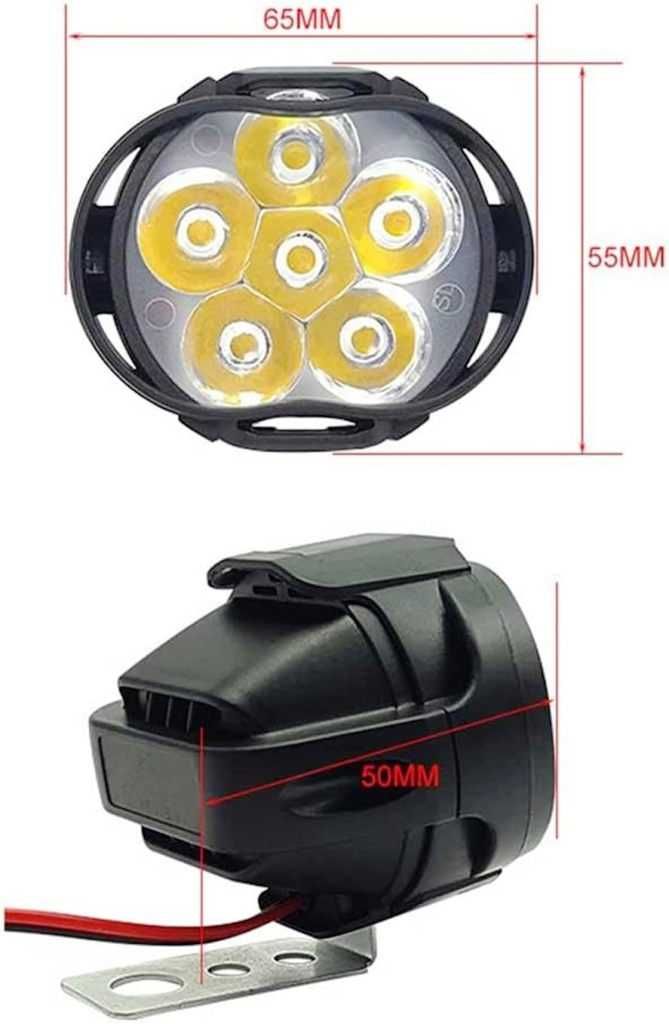 Комплект 6 LED фарове за Мотор, Скутер, ATV - 2 броя. - снимка 4