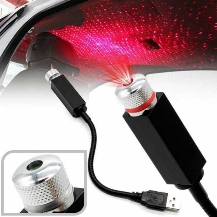 USB LED звезден проектор върху тавана на автомобил. - снимка 3