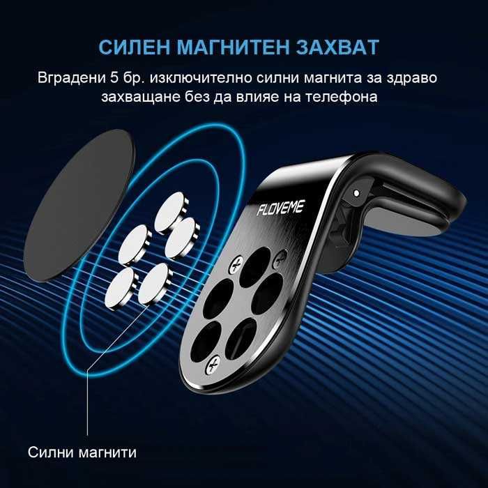 Висококачествена магнитна стойка за телефон в колата - 2 цвята. - снимка 4