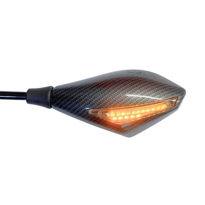 Универсални Мото огледала с вградени LED мигачи - Carbon. - снимка 6