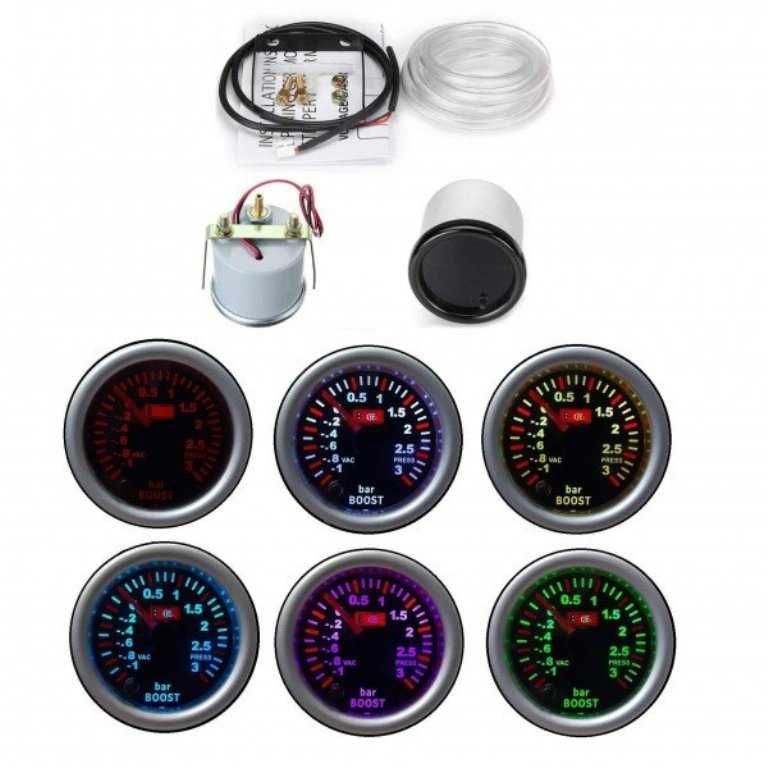 Уред за налягането на турбината Boost Meter - 3 bar/52мм/7 цвята. - снимка 2