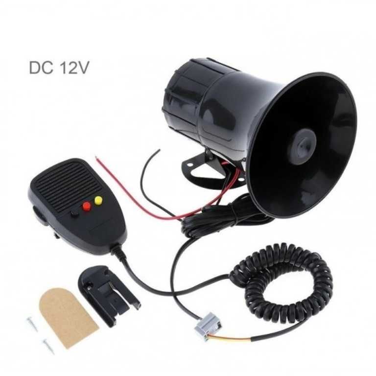 Сирена полицейска с мегафон и микрофон, 3 мелодии - 12V/50W. - снимка 1